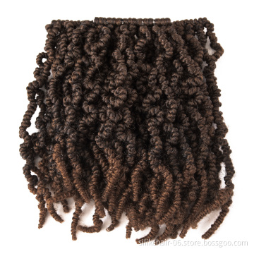 10inches Dark Brown Spring Twist Crochet Braids Fluffy Short Curly Passion Twist Braiding Hair Synthetic Hair Extensions